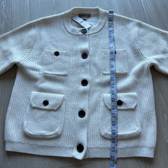 J Crew Four Pocket Cardigan Womens Small White Flaw - Picture 4 of 13